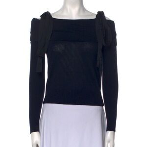 ADEAM | Shoulder Tie Black Sweater